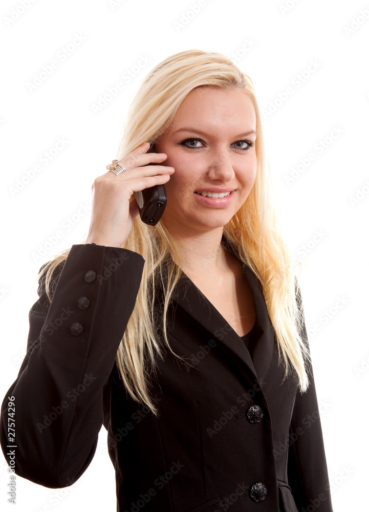 blonde businesswoman is calling on the phone blonde businesswoman is calling on the phone