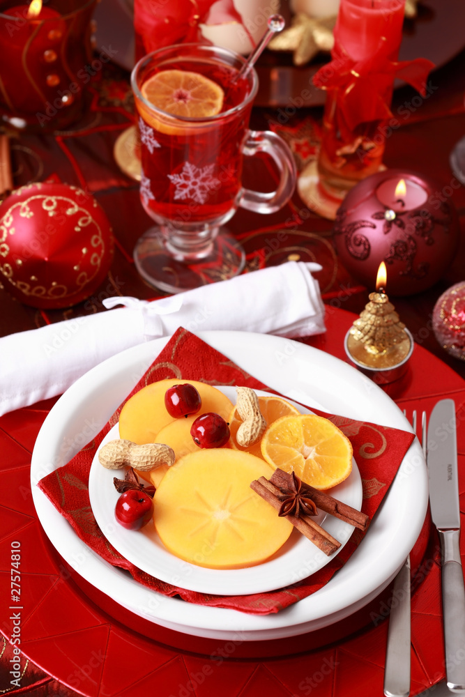 Place setting for Christmas Place setting for Christmas