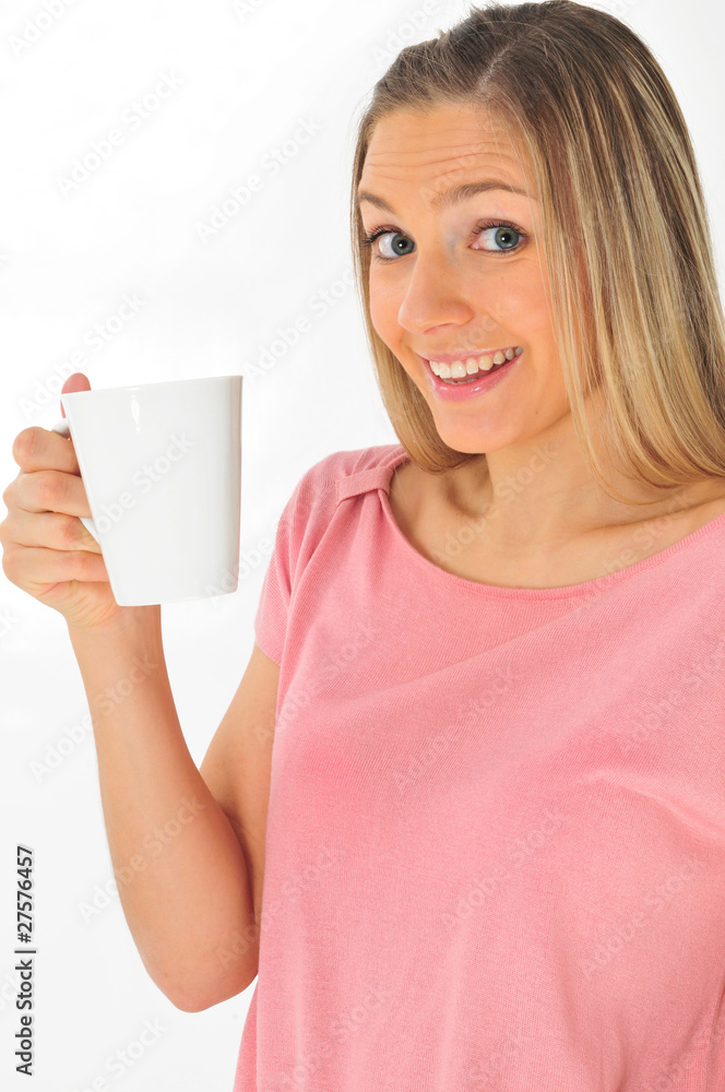 Frau mit Tasse Frau mit Tasse
