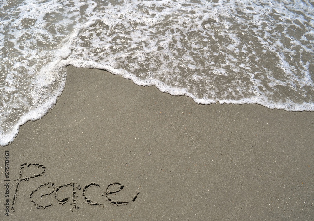 Fototapeta premium Peace Written in the Sand