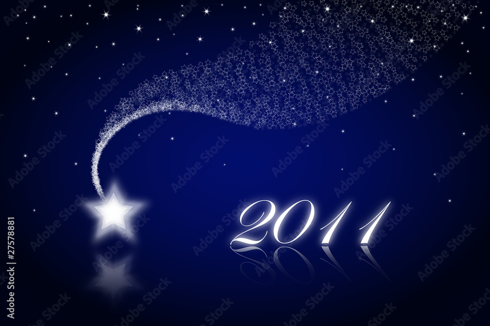 New Year Star on blue