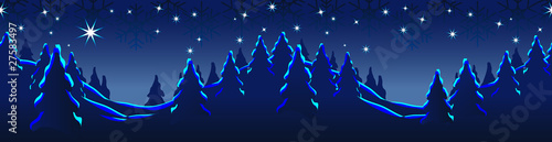 Winter, Wald, Sterne, Weihnachten, Kulisse, Illustration, endlos