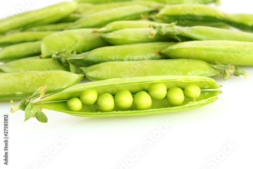 Green pea isolated on white