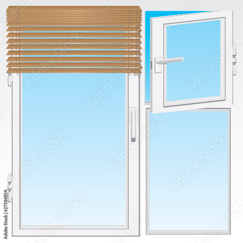Window and wooden jalousie
