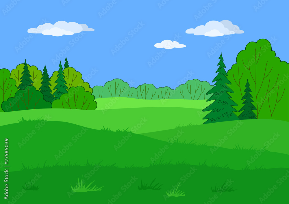 Landscape, summer forest glade Landscape, summer forest glade