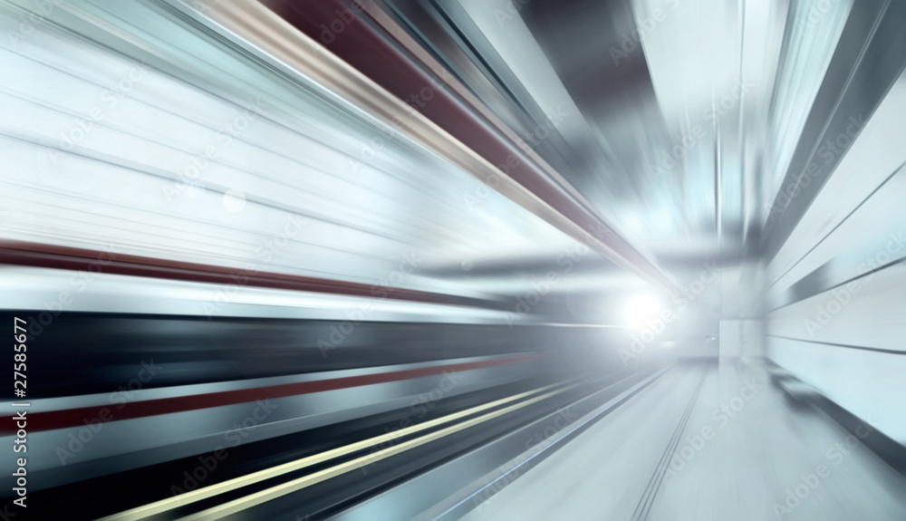 Train on speed in railway station Train on speed in railway station