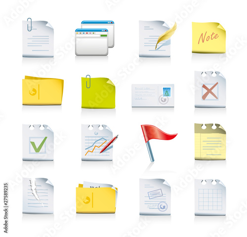 Documents and files icon set
