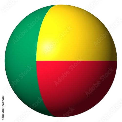 Free Download Benin flag sphere isolated on white illustration - GFXLoad