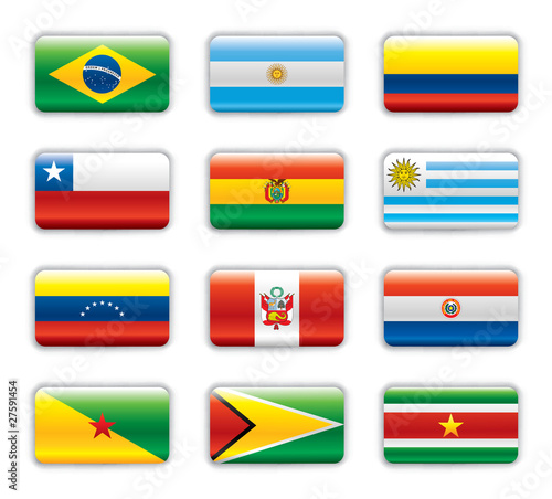 Extra glossy flags - South America