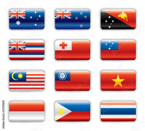 Extra glossy flags - South-Eastern Asia & Oceania