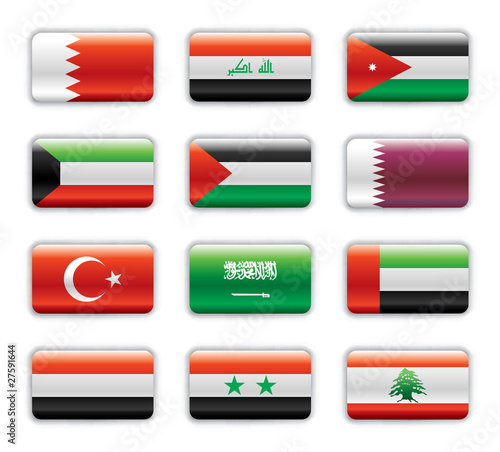 Extra glossy flags - Middle East Asia photo