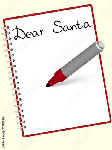 letter to Santa Claus written at the notebook