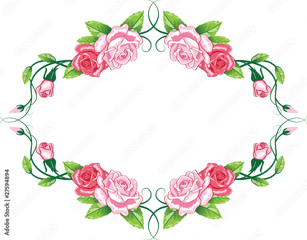 Greeting floral rose card