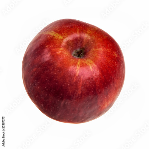 Red apple isolated over white background.