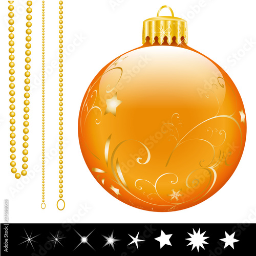 Christbaumschmuck mit Anhängern und Sternen