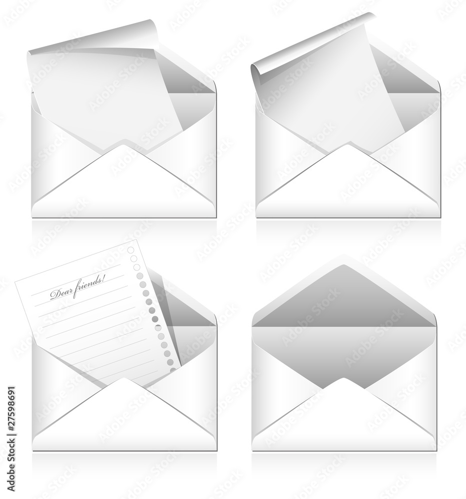 Vector illustration. Envelope with letter. Vector illustration. Envelope with letter.