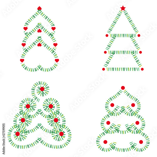 weihnachtsbäume 4 geschmückt