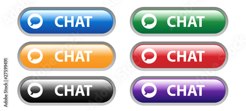 CHAT Web Buttons Set (live social network speech bubbles icon)