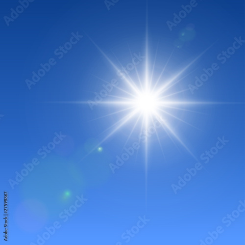 Vector sun with lens flare