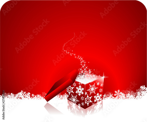 christmas gift background red