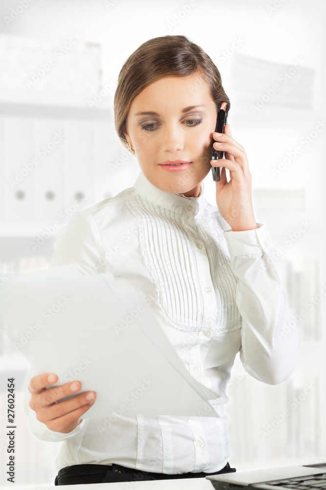 Pretty young woman wuth documents Pretty young woman wuth documents