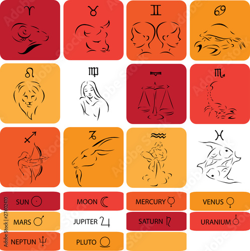 zodiac signs set vector illustration