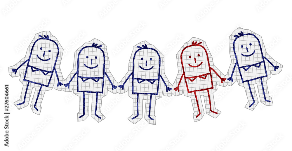 unique man in a group