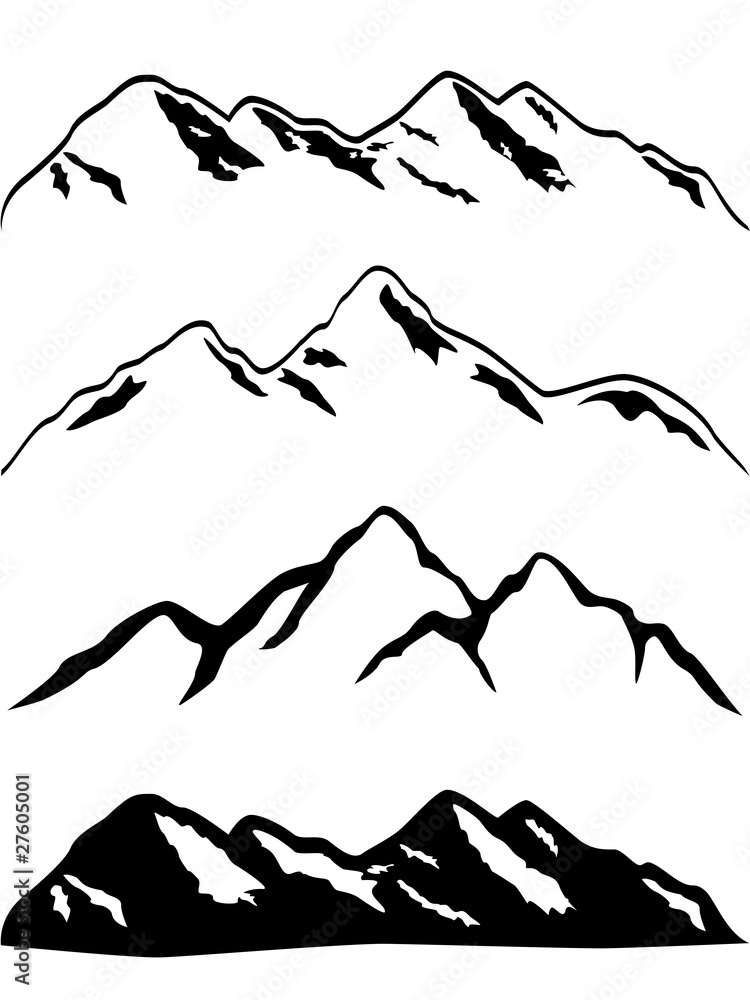 Fototapeta premium Snowy mountain peaks