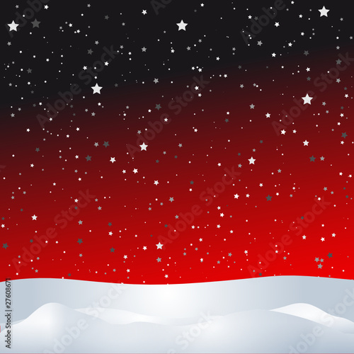 Sternenhimmel mit Winterlandschaft
