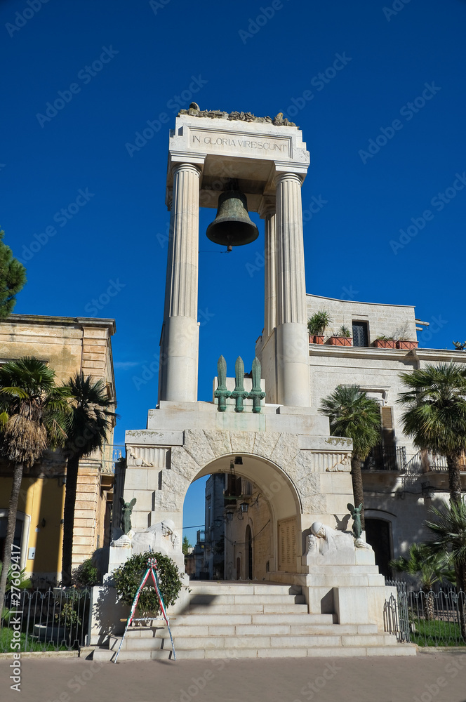War Memorial. Sannicandro di Bari. Apulia.