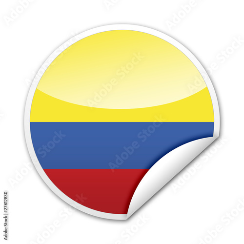 Pegatina bandera Colombia con reborde