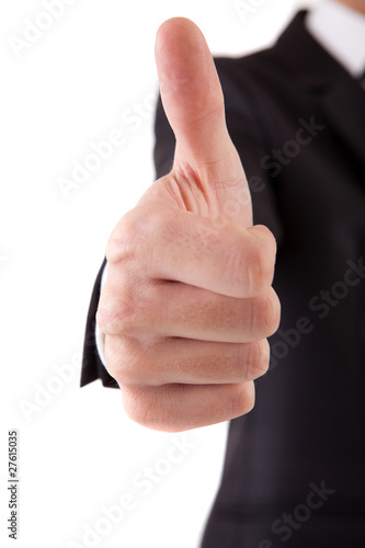 Business man showing thumb up