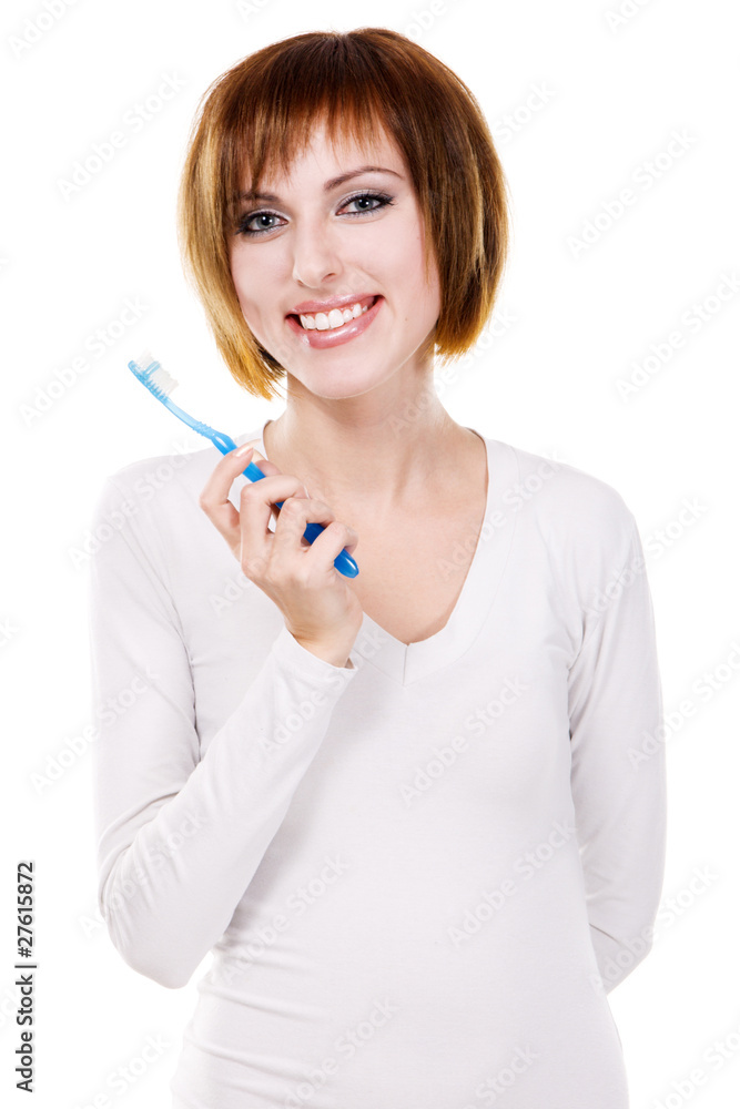 Beautiful young woman with toothbrush Beautiful young woman with toothbrush