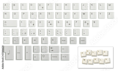 Character set made of keyboard keys