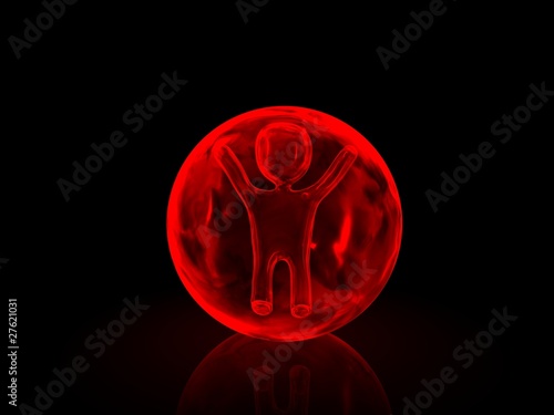 3d person inside in ice globe © Sebastian Tomus