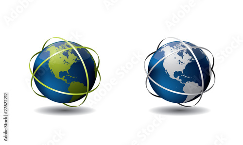 Earth globe with ring vector