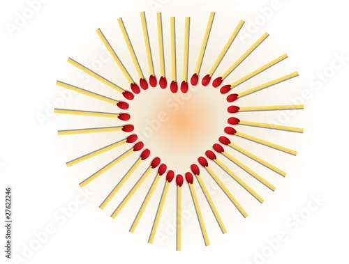 Heart from matches