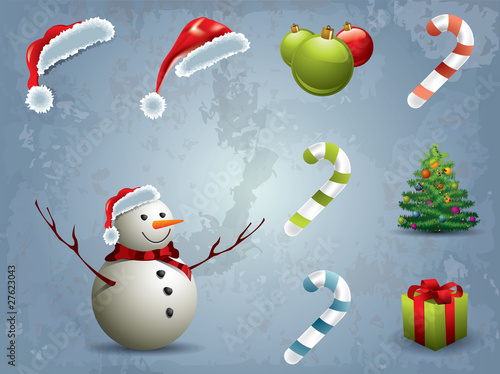 Set of Christmas elements isolated on white