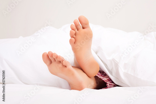 feet of a sleeping woman