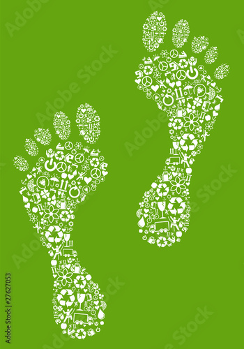 A colorful green eco footprint Illustration vector