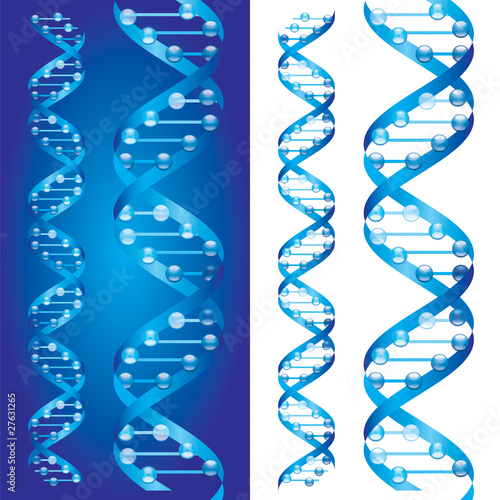 Blueprint D.N.A. chains on blue and white background