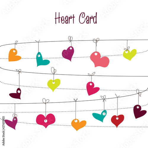 White background with stylish doodle colorful hearts