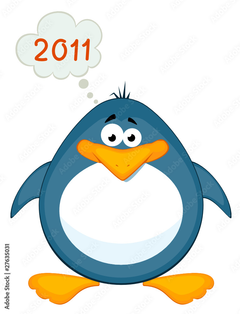 Naklejka premium Vector cartoon penguin