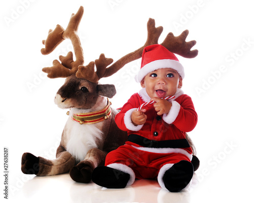 Santa with Reindeer © Glenda Powers