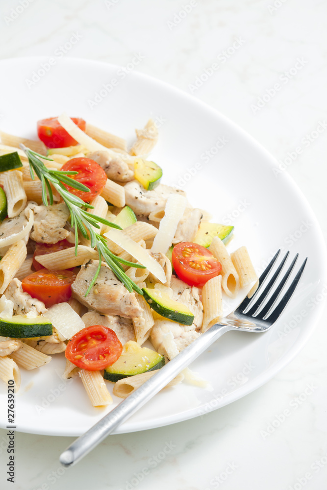 pasta penne with turkey meat and vegetables pasta penne with turkey meat and vegetables