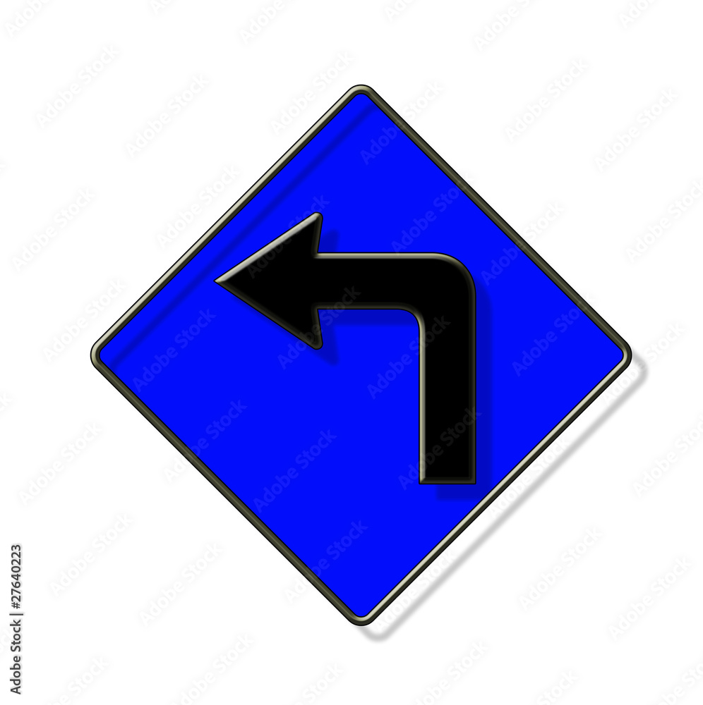 panneau routier, virage gauche 90° panneau routier, virage gauche 90°