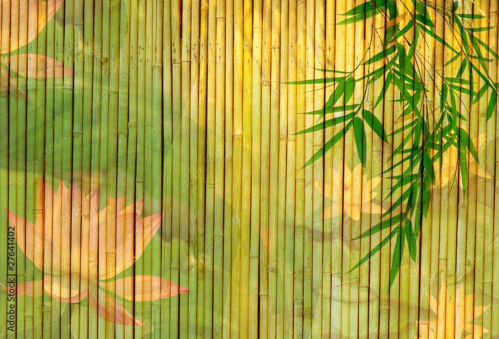 Fototapeta premium tło lotosu i bambusa.