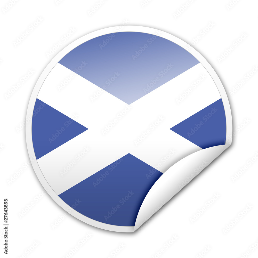 Fototapeta premium Pegatina bandera Escocia con reborde