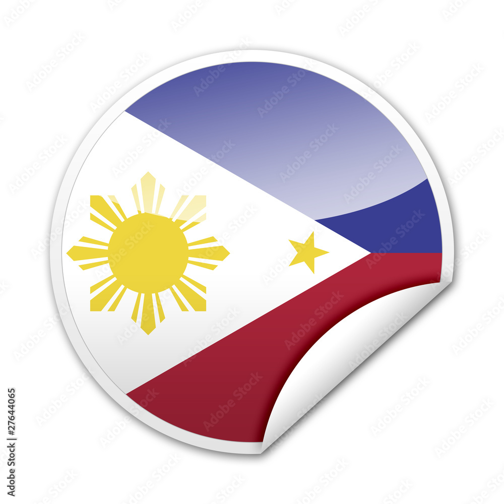 Pegatina bandera Filipinas con reborde Pegatina bandera Filipinas con reborde