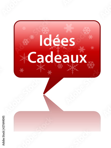 Icône Bulle IDEES CADEAUX (soldes noël idées liste offre bouton)